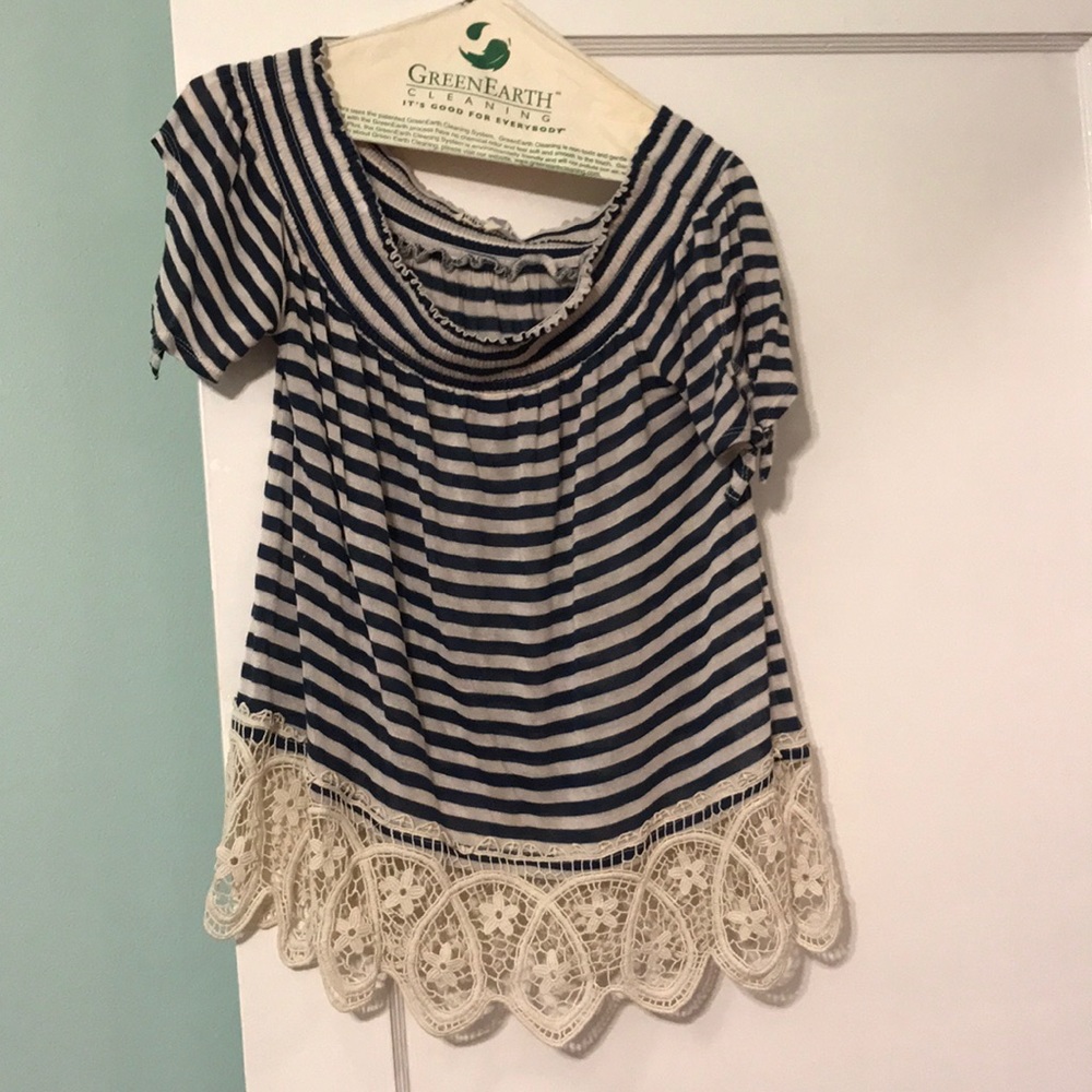 Off the shoulder striped top